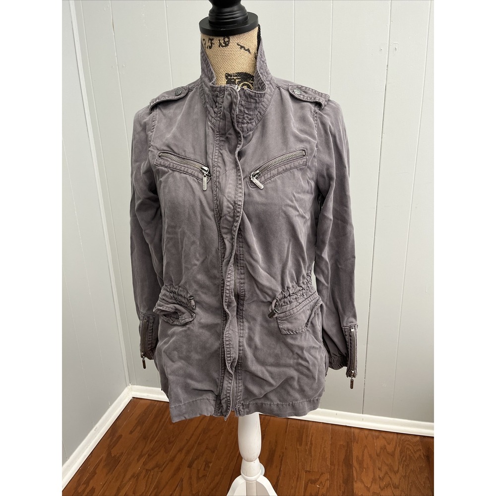 Max Jeans Women'  Lightweight Utility Zip Front‎ Jacket Coat Size S